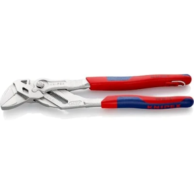 Image de Knipex pince clé et à la fois chromée, avec gaines bi matière, œillet intégré pour fixation d’un dispositif antichute 250 mm 86 05 T