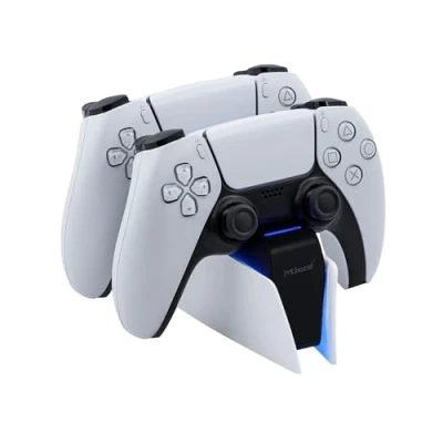 Image de Mcbazel PS5 Station de Charge Double USB pour d&#039;accueil Manette avec Affichages Lumineux à LED/Charge Rapide/tri Protection