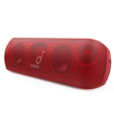 Image de soundcore Haut parleur Bluetooth Motion+ avec audio Hi Res 30 W, technologie BassUp, application associée, égaliseur flexible, 12 heures d&#039;autonomie, classe d&#039;étanchéité IPX7 (rouge) (reconditionné)