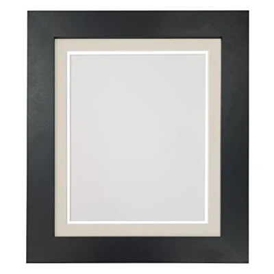 Image de FRAMES BY POST Metro Black Cadre photo avec double passe partout gris clair sur fond blanc 50 x 70 cm pour image format A2