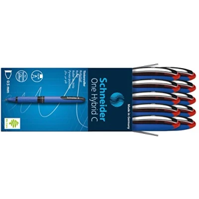 Image de Schneider One Hybrid C Lot de 10 Stylos roller à encre liquide non rétractable 0.5 mm Rouge