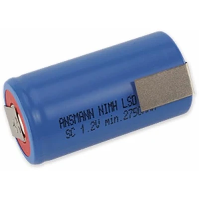 Image de ANSMANN Pile Industrielle NiMH Sub C avec Pattes à souder Accumulateur pour modélisme, équipement de Rechange Outils, etc. 1,2V 3000 mAh
