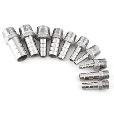 Image de 1pc Connexteur Raccord de Tuyau Barbelé à Filetage Adaptateur dfe Queue en Acier Inoxydable SS304 1/8&quot; 3/4&quot;(1/2 * 8mm)