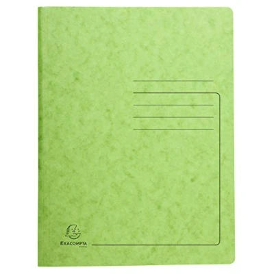 Image de Exacompta Réf. 240233E Carton de 25 chemises classement à ressort en carte lustrée 355 g/m² couverture imprimée chemise certifiée FSC® dimensions 24 x 32 cm pour format A4 tilleul