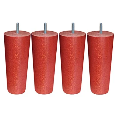 Image de MARGOT 3700527863948 Cottage Conique Lot de 4 Pieds sommier Bois Teinte merisier Hauteur 15 cm