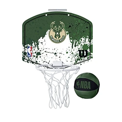 Image de Wilson MINI Panier de Basket, Hoop NBA TEAM HOOP, MILWAUKEE BUCKS, plastique
