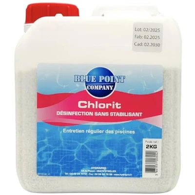 Image de Chlore Choc Non Stabilisé 2KG Hypochlorite de Calcium en Poudre Traitement Efficace Contre Algues &amp; Eau Verte Désinfection Rapide pour Piscine Spa Produit sans Stabilisant, Granulés