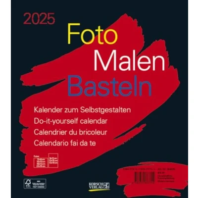 Image de Calendrier 2025 noir avec photo à personnaliser soi même carton rigide. Format : 21,5 x 24 cm
