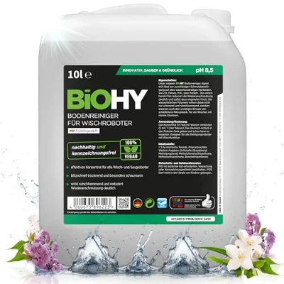 Image de BiOHY nettoyant pour sols robots de nettoyage avec une senteur fraîche printemps (Bidon 10l) Concentré tous les sans mousse &amp; traces
