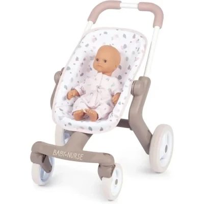 Image de Smoby Baby Nurse Poussette Pop pour Poupons et Poupées Roues Avant Orientables Multidirectionnelles 251218