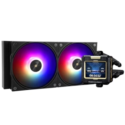 Image de Thermalright FW240 Noir ARGB CPU Refroidissement par Eau,IPS 320 * 240 Résolution Écran LCD,Refroidisseur de Liquide pour AMD/Intel Refroidisseur Liquide:LGA1700/AM4/AM5