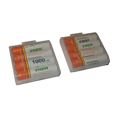 Image de vhbw 8X Batteries AAA Micro Compatible avec Snom M15, M25, M25 IP téléphone Fixe sans Fil (1000mAh, 1,2V, NiMH)