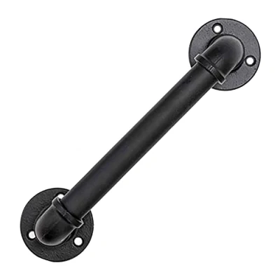 Image de Gorssen main courante,30cm courante pour escalier noir,Rampe d&#039;escalier,rampe de Barre Garde rétro Tuyau Fer Vent Industriel,pour les escaliers,les murs,loft,couloir