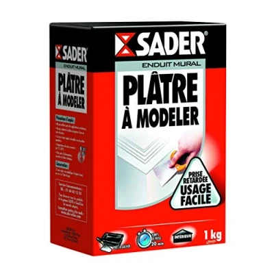 Image de Sader Plâtre à Modeler Moulage et Décorations Mur Plafond Intérieur Prise Retardée 20 minutes 1 Boîte Carton kg, Blanc