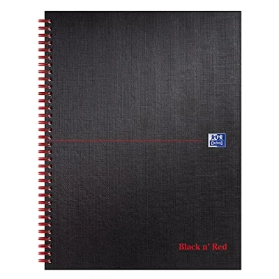 Image de Black &#039;n&#039; Red Cahier à couverture rigide et spirales Noir/rouge mat Format A4+