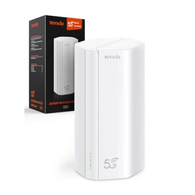 Image de Tenda 5G01 Routeur 5G WiFi 6 1500Mbps Modem 5G/4G LTE Double Bande, Slot Carte SIM Nano Débloqué, Plug et Play, Port Gigabit WAN/LAN, Antennes Internes, Mesh Wi FI+, NR Entrée de Gamme