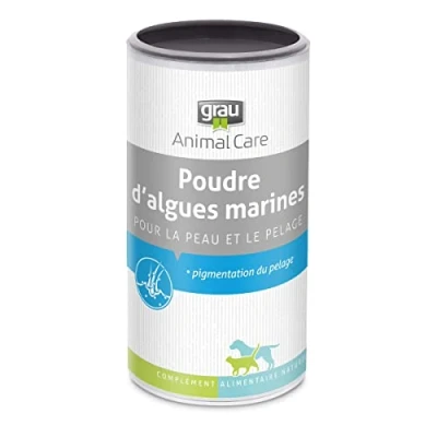 Image de GRAU L’original Farine D’algues Marines 100 % Pure, Pour La Pigmentation Du Pelage, Un Pelage Dense Et Brillant, Lot De 1 (1 x 800 g), Complément Alimentaire Chiens Chats