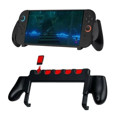 Image de Mcbazel Poignée de Console pour Nintendo Switch 2, avec Emplacements Cartes Jeu, ABS Léger et Résistant, Installation Facile