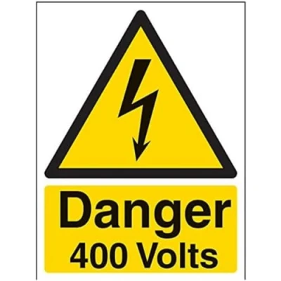 Image de vsafety Signes 68007 an s &quot;Danger 400 Volts Avertisseur électrique signe, autocollant, Portrait, 150 mm x 200 mm, noir/jaune
