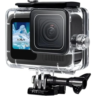 Image de FitStill 60M/196FT boîtier étanche pour Go Pro Hero 13/Hero 12/Hero 11/Hero 10/Hero 9 Black, de plongée sous Marine caméra d&#039;action avec Accessoires Montage 13/12/11/10/9