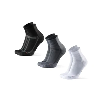Image de DANISH ENDURANCE Chaussettes de Running Longue Distance, Anti Ampoules, Soutien Voûte Plantaire, 3 Paires, Multicouleurs (1x Noir, 1x Gris, Blanc), 35 38