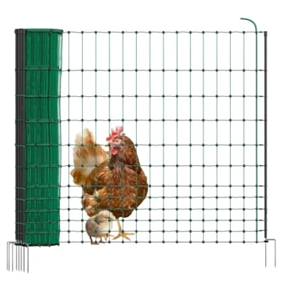 Image de VOSS.farming Clôtures pour Poules Basic, 50m, Hauteur du Filet 112cm, 2 Pointes Clôture porcs, chèvres, Chats, Chiens, agneaux, Non électrifiable, Vert