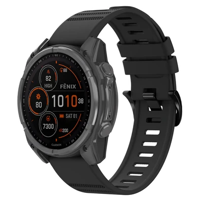 Image de imoshion QuickFit® Bracelet en silicone Stripe pour Garmin Watch Fixation 22 mm Noir Neuf