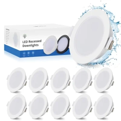 Image de Gr4tec Spot LED Encastrable, 10x 5W Salle de Bain IP65 400LM 2700K Blanc Chaud, Extra Plat 35MM, Trou 68 80mm Encastré Pour Salon Chambre Bains