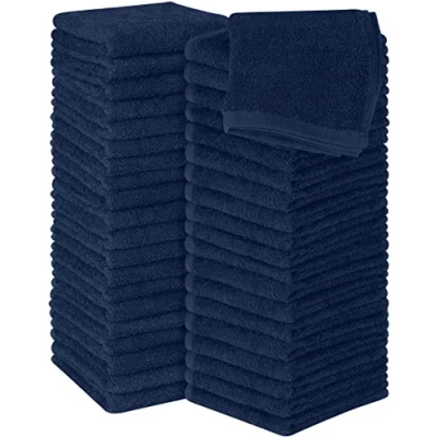 Image de Utopia Towels Set de Gants Toilette (Lot 60 Bleu Marine) 100% Coton filé à l&#039;anneau, Serviettes 30 x CM, Debarbouillette très absorbants Petite