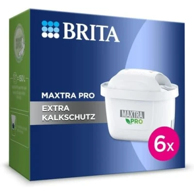 Image de BRITA Lot de 6 cartouches filtrantes Maxtra Pro Extra protection anti calcaire pour la l&#039;appareil et réduction du calcaire, des impuretés, chlore métaux