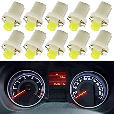 Image de VStore Lot de 10 ampoules LED T5 B8.5D pour tableau bord, outils blancs, 12 V