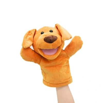 Image de lilizzhoumax Jouets en Peluche Chien Marionnette à Main Simulation Jouet Poupée Réaliste, Jeu de rôle Mignon, éducatifs interactifs pour Enfants, Animaux
