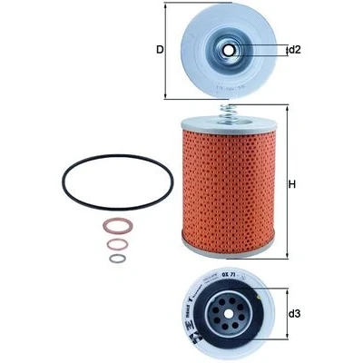 Image de MAHLE ORIGINAL OX 71D Filtre à huile Cartouche filtrante SCANIA: L,P,G,R,S series, 4 MERCEDES BENZ: SK, ACTROS MP2 / MP3, ATEGO 2