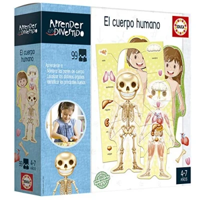 Image de Educa Aprender ES Divertido: El Cuerpo Humano Apprendre est Amusant pour Le Corps Humain. Jeu éducatif Enfant. À partir de 4 Ans. 18701, Assorti, único
