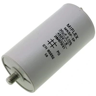 Image de Miflex Condensateur de démarrage Moteur 30 µF 450 V 45 x 83 mm connecteur M8