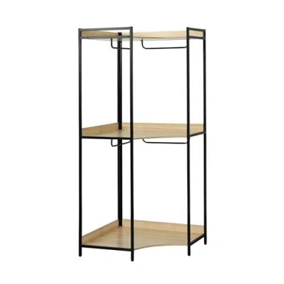 Image de Module dressing SWEEEK Noir 4 penderies 2 étagères Design contemporain