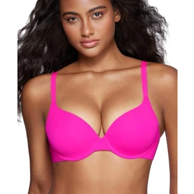 Image de DOBREVA Femme Soutien Gorge Invisible Push Up Rembourré avec Armature Fuchsia Brillante 105C
