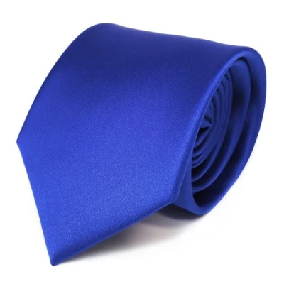 Image de TigerTie satin cravate en bleu royal unicolor Polyester Tie