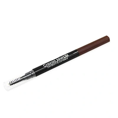 Image de Glam’Up Paris Crayon à Sourcils Waterproof Rétractable Combleur Ultra fin Longue Durée Imperméable et Double Extrémité N02 Marron Foncé