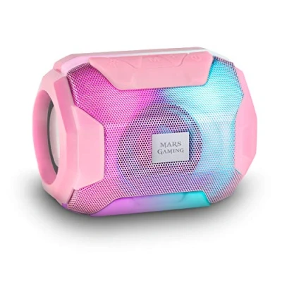 Image de Mars Gaming MSBAX, Haut Parleur Bluetooth RGB, Compact, 10W, USB/MicroSD/Radio, Rose
