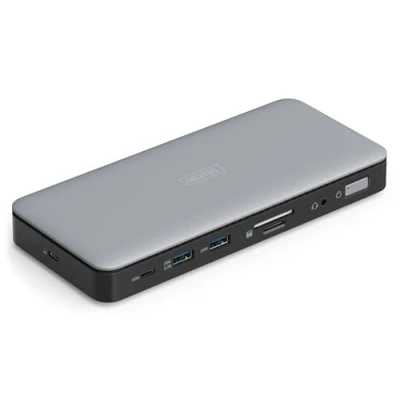 Image de Digitus Station d&#039;accueil USB C® DA 70917 avec fonction de chargement, lecteur cartes intégré, slot SSD M.2, compati