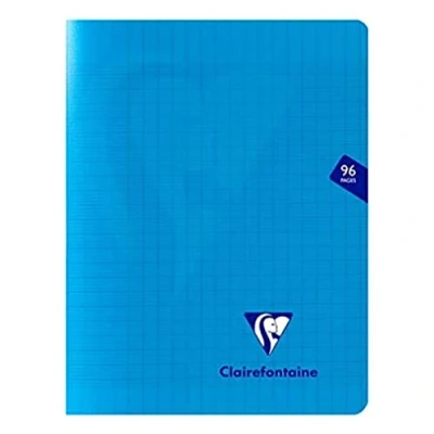 Image de Clairefontaine 323741C Un Cahier Agrafé Mimesys Bleu 17x22 cm 96 Pages Grands Carreaux Papier Blanc 90 g Couverture Polypro