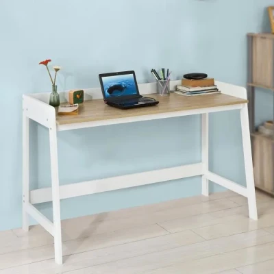 Image de SoBuy FWT41 WN Bureau Informatique Secrétaire Table pour Ordinateur Conception Simple Plan de Travail