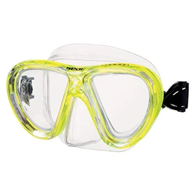 Image de SEAC Procida, Masque de Natation et Snorkeling pour Enfants, Deux Vitres en Verre Trempé