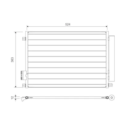 Image de VALEO 814155 Condenseur De Clim avec déshydrateur 12 9 Aluminium 363 R 134a FIAT: 500 3 portes, C Cabriolet, Panda III 3/5 portes