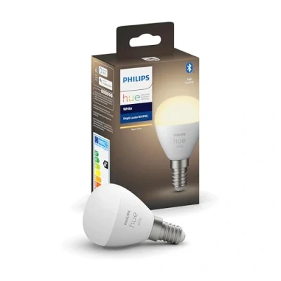 Image de Philips Hue White, ampoule LED connectée Luster E14, compatible Bluetooth, fonctionne avec Alexa, Google Assistant et Apple Homekit