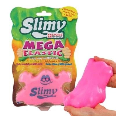 Image de Slimy Mega Elastic 150 g Pâte à modeler originale pour enfants Avec slime super extensible dans la boîte Jouet partir de 3 ans Couleur : rose