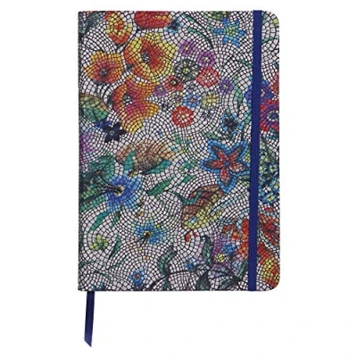 Image de Clairefontaine 400120C Carnet de Notes A5, Couverture Souple en Véritable Cuir 144 Pages Lignées, Céleste Fleurs multicolores