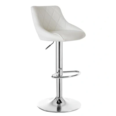 Image de WOLTU 1X Tabouret de Bar avec Dossier en Cuir Artificiel,Tabouret réglage la Hauteur,Blanc 9181 1