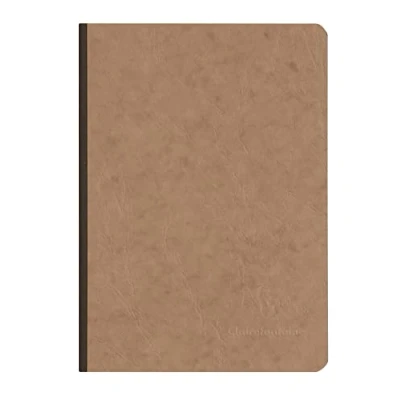 Image de Clairefontaine 79546C Collection Age Bag Un Carnet Cousu Dos Toilé Tabac A5 14,8x21 cm 192 Pages Lignées Papier Blanc 90 g Couverture Carte Lustrée Grain Cuir